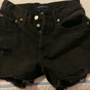 Aeropostale Black Distressed Jean Shorts